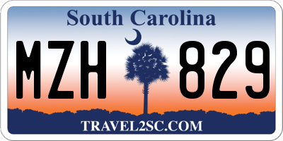 SC license plate MZH829