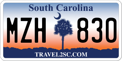 SC license plate MZH830