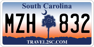 SC license plate MZH832