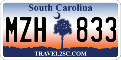 SC license plate MZH833