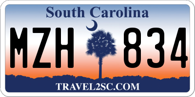 SC license plate MZH834