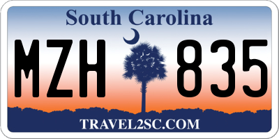 SC license plate MZH835