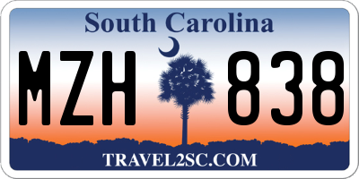 SC license plate MZH838