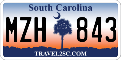 SC license plate MZH843