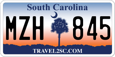 SC license plate MZH845
