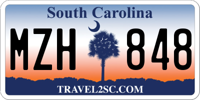 SC license plate MZH848
