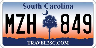 SC license plate MZH849