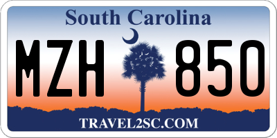 SC license plate MZH850
