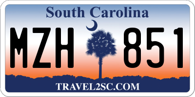 SC license plate MZH851