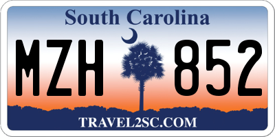 SC license plate MZH852