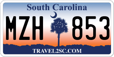 SC license plate MZH853