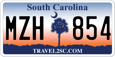 SC license plate MZH854
