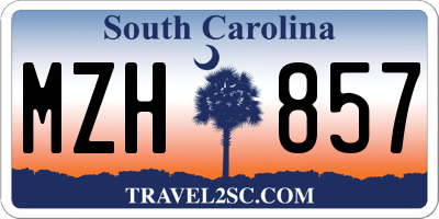 SC license plate MZH857