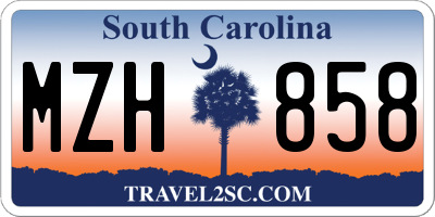 SC license plate MZH858