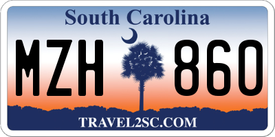 SC license plate MZH860