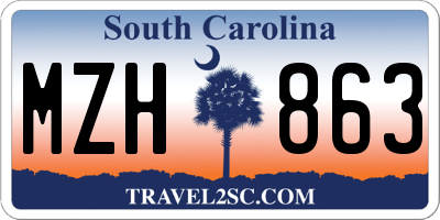 SC license plate MZH863