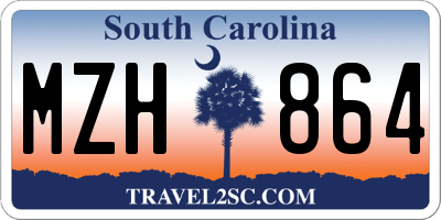 SC license plate MZH864