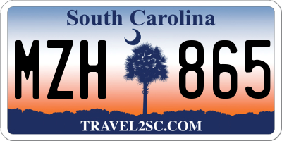 SC license plate MZH865