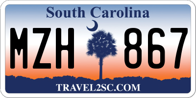 SC license plate MZH867
