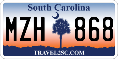 SC license plate MZH868