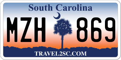 SC license plate MZH869