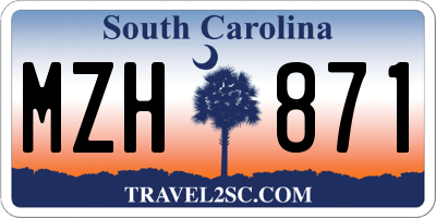 SC license plate MZH871