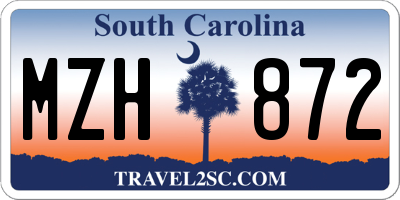 SC license plate MZH872