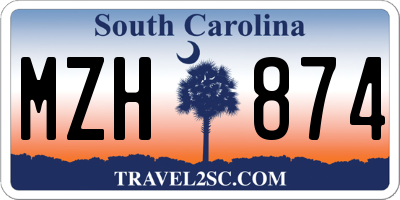 SC license plate MZH874