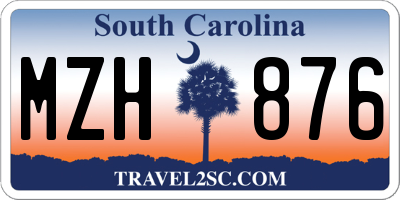 SC license plate MZH876