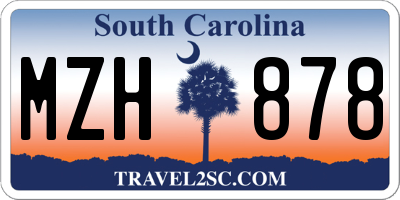 SC license plate MZH878