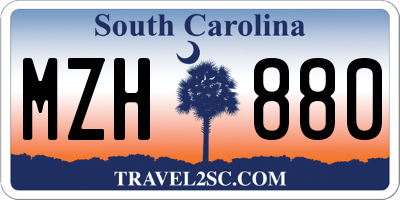 SC license plate MZH880