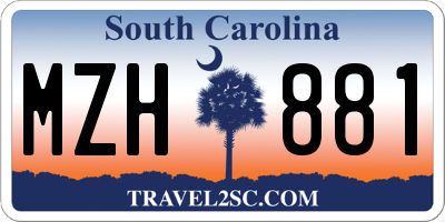 SC license plate MZH881