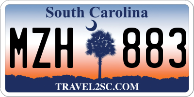 SC license plate MZH883