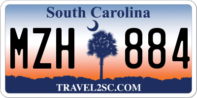SC license plate MZH884
