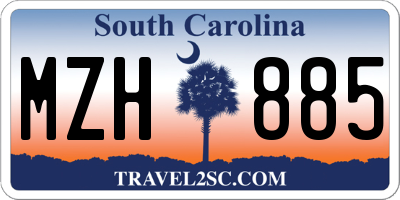 SC license plate MZH885