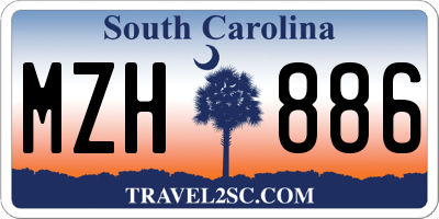 SC license plate MZH886