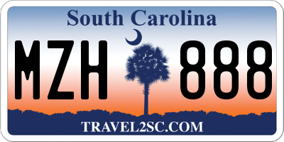 SC license plate MZH888
