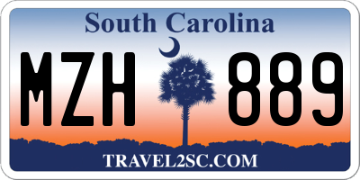 SC license plate MZH889