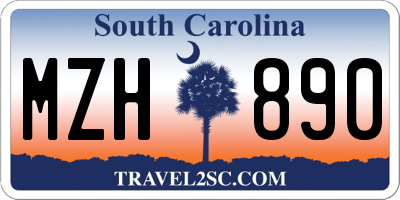 SC license plate MZH890