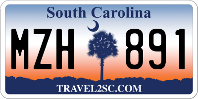 SC license plate MZH891
