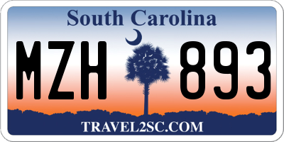SC license plate MZH893