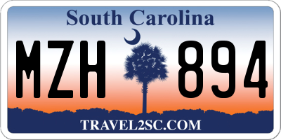 SC license plate MZH894