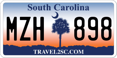 SC license plate MZH898