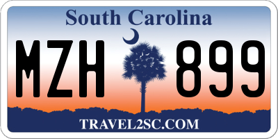 SC license plate MZH899