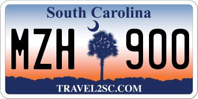 SC license plate MZH900