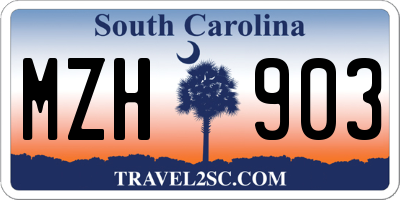 SC license plate MZH903