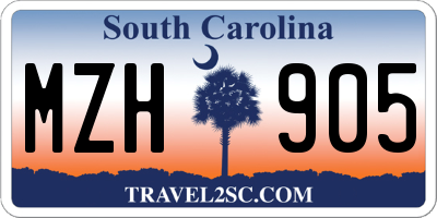 SC license plate MZH905