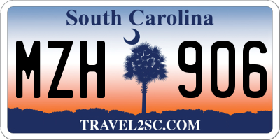 SC license plate MZH906