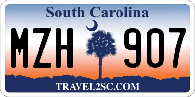 SC license plate MZH907