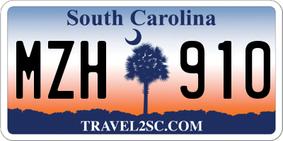 SC license plate MZH910